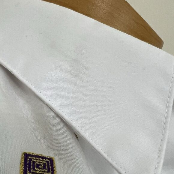 Women’s Small Vintage Designer Gepetto Button Up Blouse Fish Studded Art Deco - Picture 6 of 8